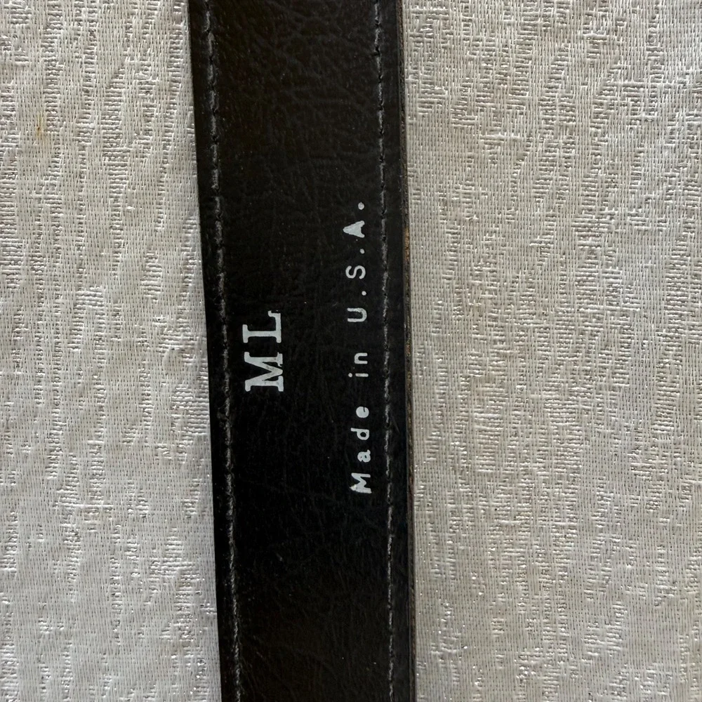 Vintage Abstract Art Leather Belt 36